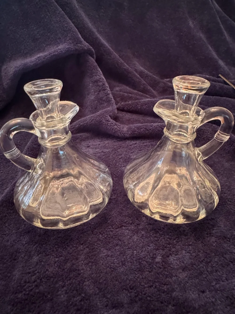 Vintage Anchor Hocking Clear glass cruets